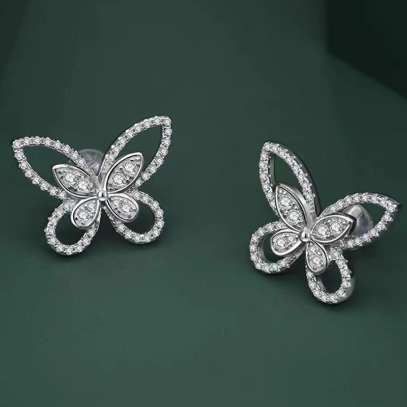 Set nakita Fantomski Leptir (Ogrlica, Naušnice, Narukvica, Prsten) – bakar, elektroplatina, križni lanac, privjesak leptira od legure