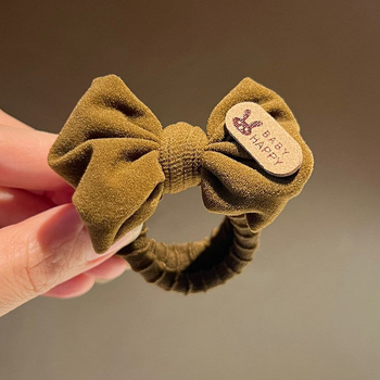 Bowknot πυκνό λαστιχάκι μαλλιών για παιδιά, βαμβακερό, άνοιξη 2025, μάρκα Unique