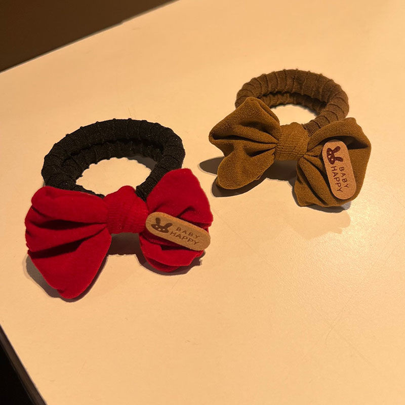 Bowknot πυκνό λαστιχάκι μαλλιών για παιδιά, βαμβακερό, άνοιξη 2025, μάρκα Unique
