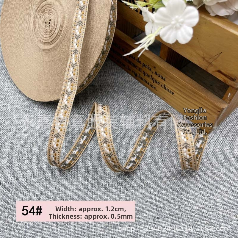 Izšūta žakarda lente DIY, etniskā stila dekoratīvā apdare Hanfu kostīmiem