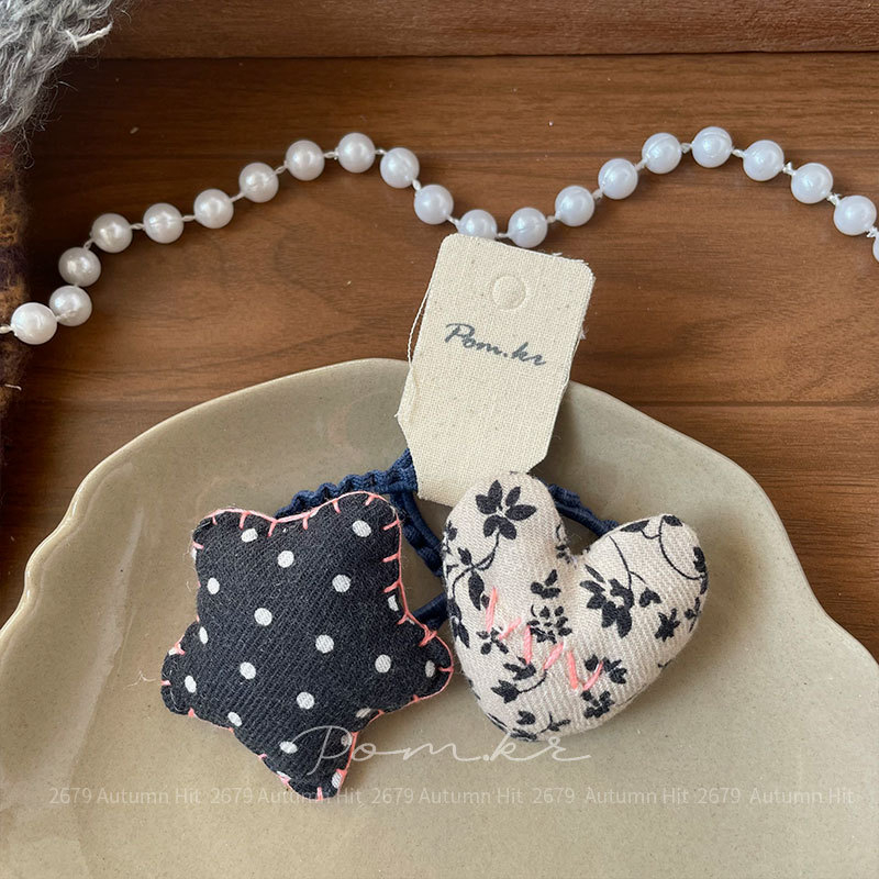 Dječja gumica za kosu u korejskom stilu s floralnom mašnicom, od tkanine, ručna izrada, dvostruka punđa, visoka elastičnost
