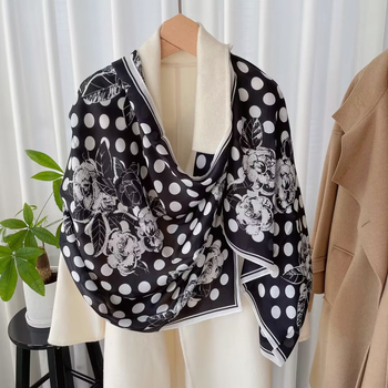 Šilko šalikas, 100% šilkas, paprasta audinys, 2025 m. pavasario leidimas, madingas miesto stilius, spaudinys