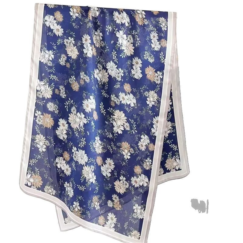 Šilko šalikas, 100% šilkas, paprasta audinys, 2025 m. pavasario leidimas, madingas miesto stilius, spaudinys