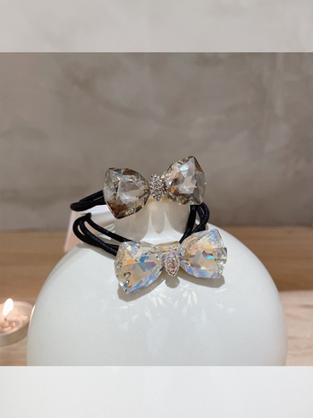 Krištolo plaukų kaspinėlis, korėjietiško stiliaus, gaivi ir saldi; medžiaga: krištolas; apdorojimas: elektroplatingas