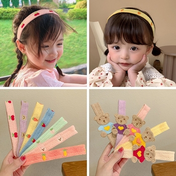 Gyerekeknek szóló hajkiegészítő: Velcro-s tincs klipe és fejpánt, természetes stílus, friss és édes