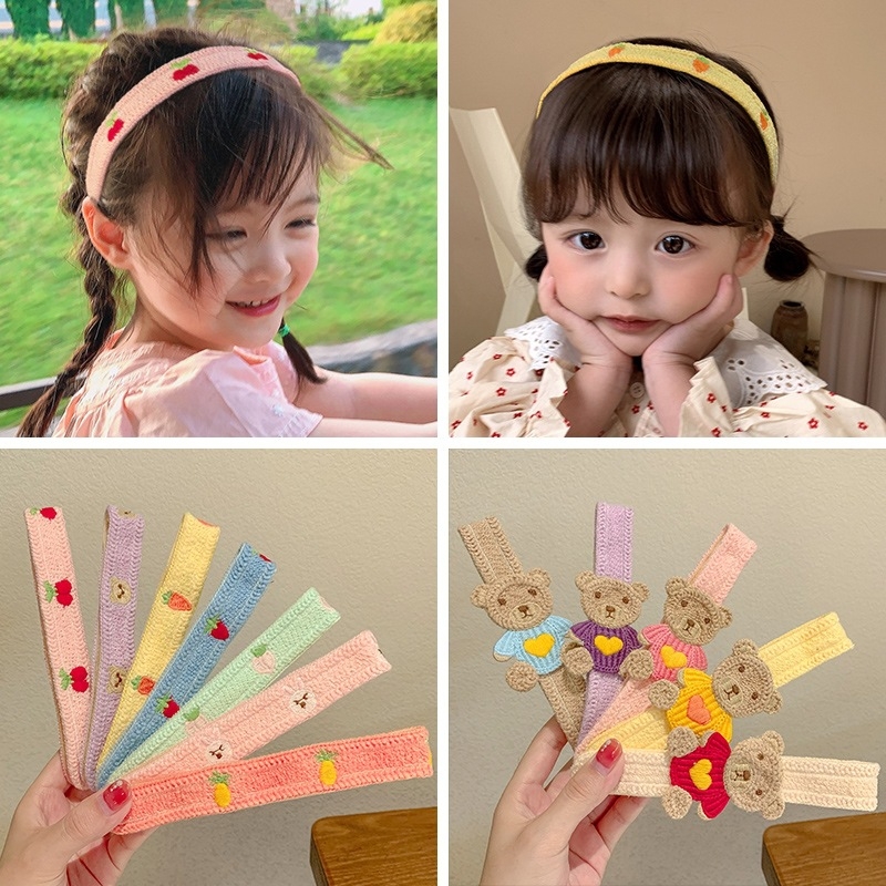 Gyerekeknek szóló hajkiegészítő: Velcro-s tincs klipe és fejpánt, természetes stílus, friss és édes