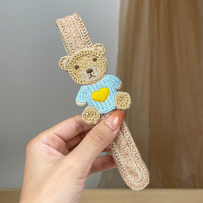 Gyerekeknek szóló hajkiegészítő: Velcro-s tincs klipe és fejpánt, természetes stílus, friss és édes