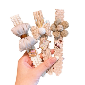 Plaukų aksesuaras korėjietišku stiliumi, rankų darbo, audinys, citrino kristalas