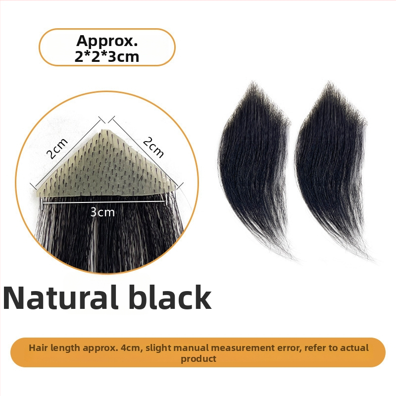 Mužská parochňa s tvarom M línie vlasov, bočné ofiny, ručne tkané ľudské vlasy, možno farbiť