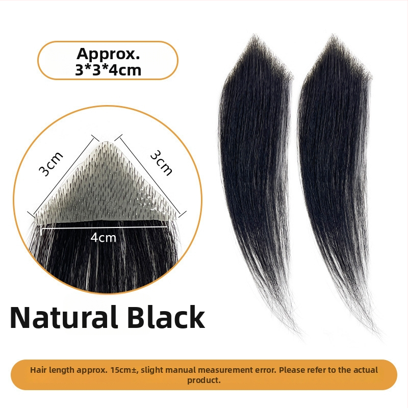 Vīriešu M formas matu līnijas parūka ar sānu matu daļām, rokām austā cilvēka mati, var krāsot