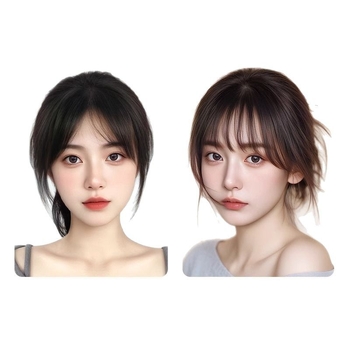 Moterų peruka iš tikrų žmogaus plaukų su tiesiais kirpčiukais; be siūlių lengvas dizainas; mechanizuotas apdorojimas; negalima dažyti ar garbanoti; kilmė Henan
