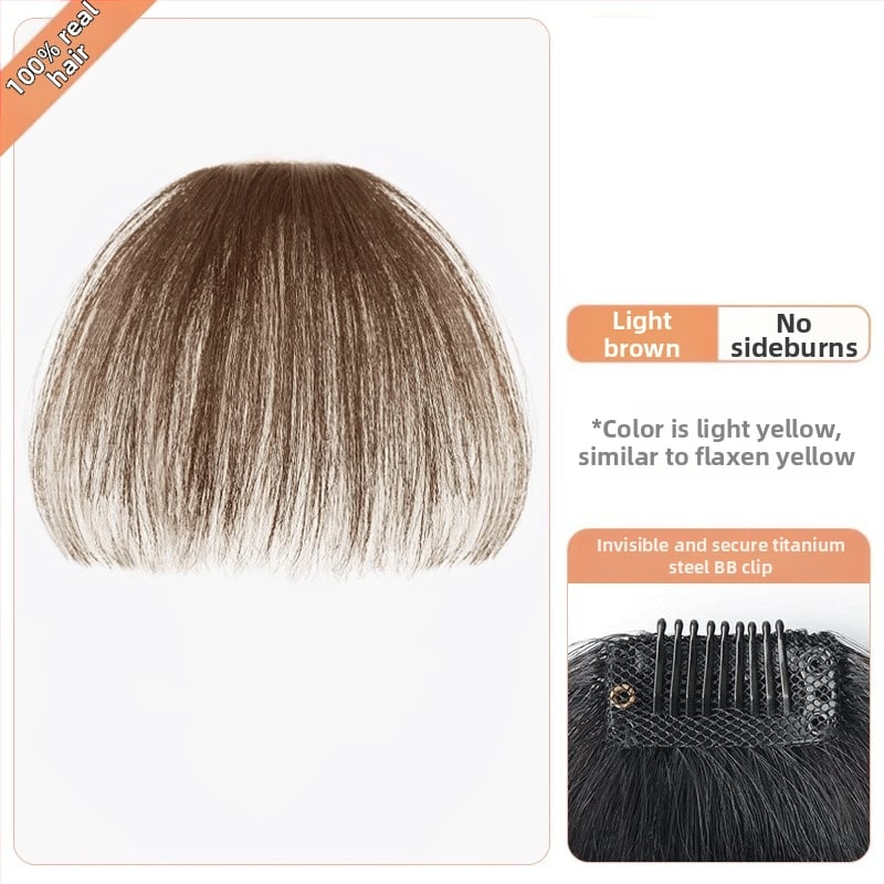 Moterų peruka iš tikrų žmogaus plaukų su tiesiais kirpčiukais; be siūlių lengvas dizainas; mechanizuotas apdorojimas; negalima dažyti ar garbanoti; kilmė Henan