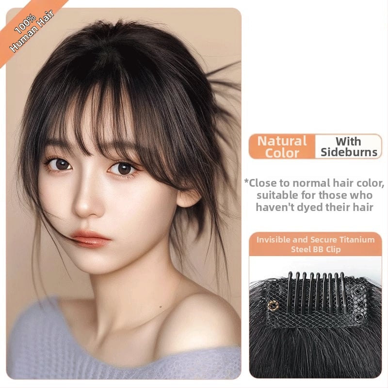 Moterų peruka iš tikrų žmogaus plaukų su tiesiais kirpčiukais; be siūlių lengvas dizainas; mechanizuotas apdorojimas; negalima dažyti ar garbanoti; kilmė Henan