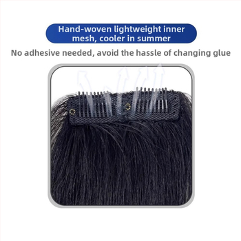 Vyrų plaukų linijos perukė - rankų audimo, ilgi žmogaus plaukai, plaukų linijos dengimas, galima dažyti