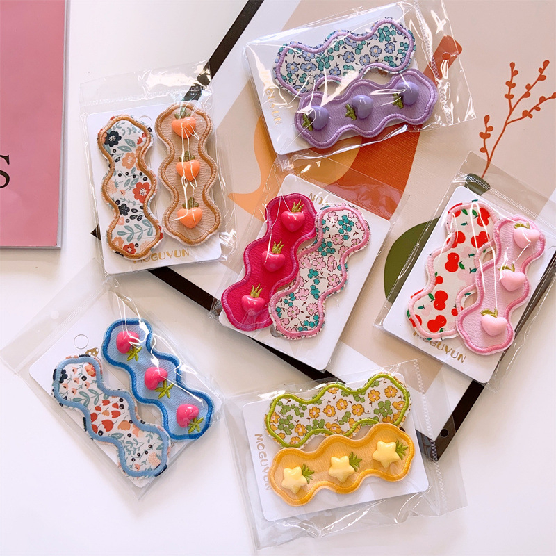 cocoli ukosnica za kosu – proljetni floral Velcro dodaci za djecu, paket od 2 komada, korejski stil, materijal tkanina
