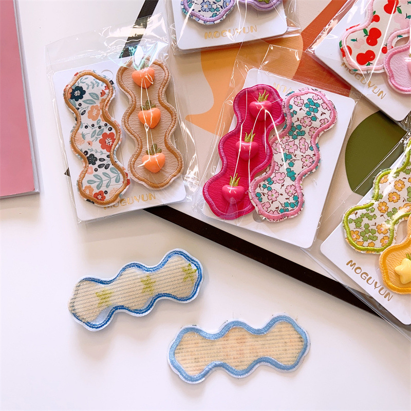 cocoli ukosnica za kosu – proljetni floral Velcro dodaci za djecu, paket od 2 komada, korejski stil, materijal tkanina