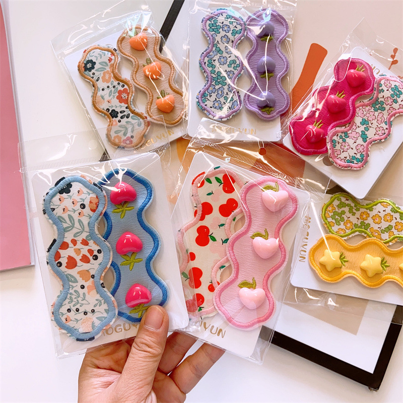 cocoli ukosnica za kosu – proljetni floral Velcro dodaci za djecu, paket od 2 komada, korejski stil, materijal tkanina