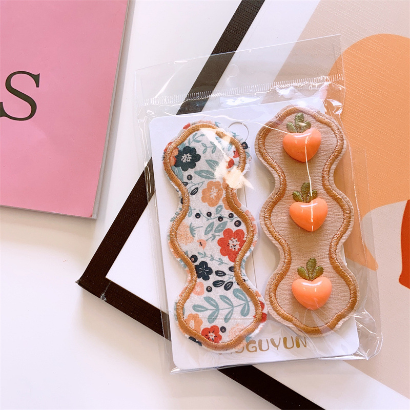 cocoli ukosnica za kosu – proljetni floral Velcro dodaci za djecu, paket od 2 komada, korejski stil, materijal tkanina