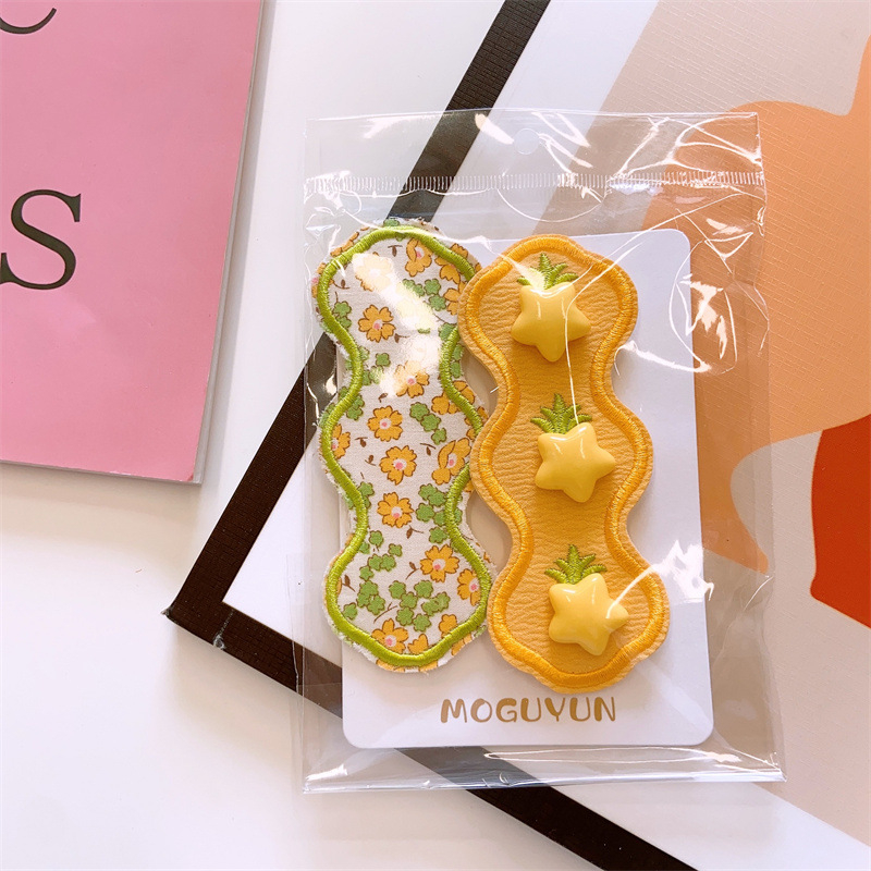 cocoli ukosnica za kosu – proljetni floral Velcro dodaci za djecu, paket od 2 komada, korejski stil, materijal tkanina