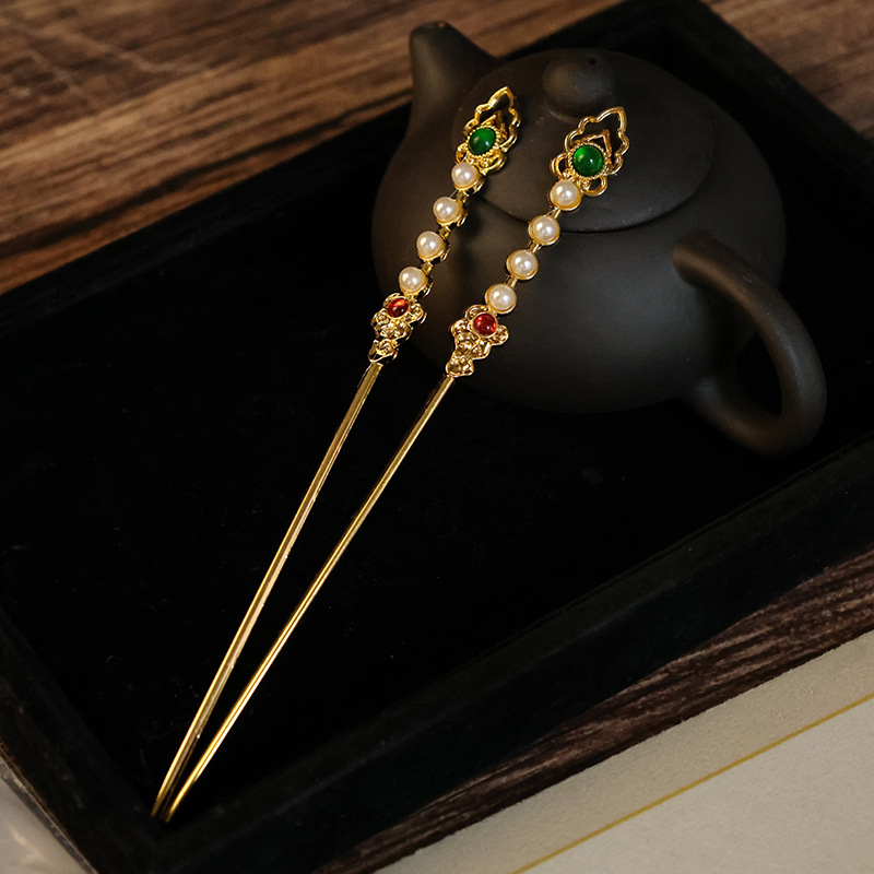 Metallist juukseaksessuaar retro stiilis lillemotiiviga – käsitöö, Lehui