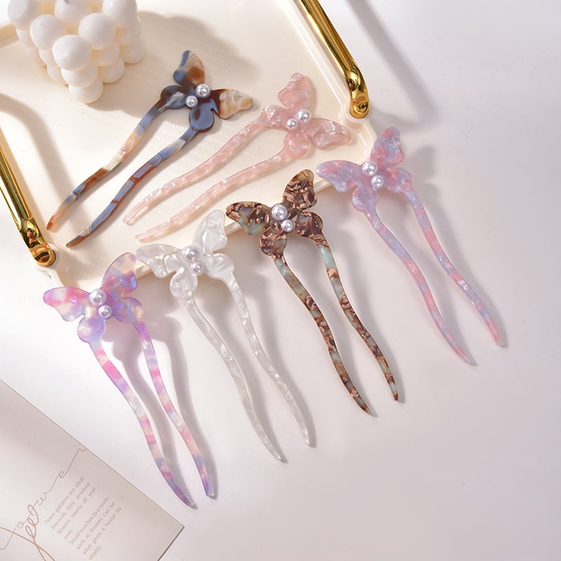 Liblika kujuline juukseklips - retro naiste stiil, materjal: äädikhape, disain: liblika, kohandamine saadaval