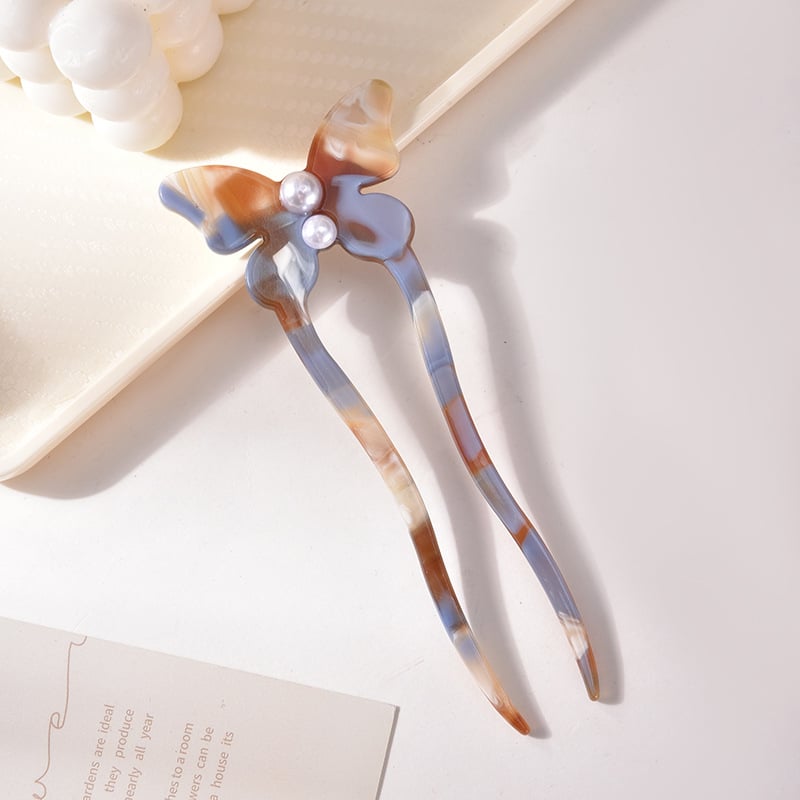 Liblika kujuline juukseklips - retro naiste stiil, materjal: äädikhape, disain: liblika, kohandamine saadaval