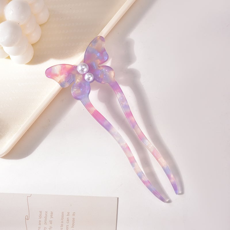 Liblika kujuline juukseklips - retro naiste stiil, materjal: äädikhape, disain: liblika, kohandamine saadaval