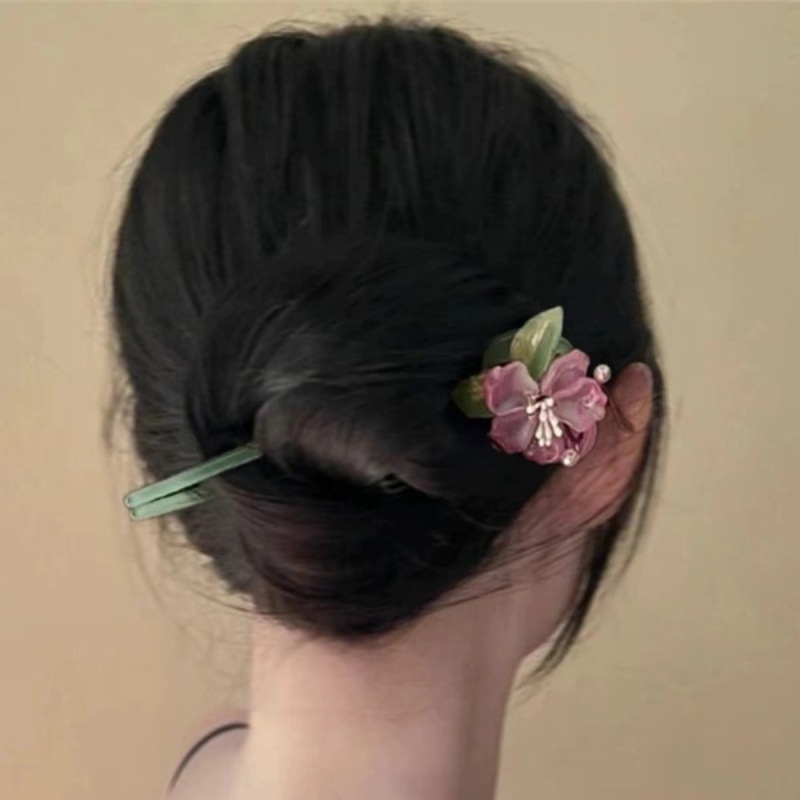 Juukseklemm õie motiiviga - Uus hiina stiil, naiste juukseaksessuaar, plastik/resiin, lillekujundus, eraldi pakendatud