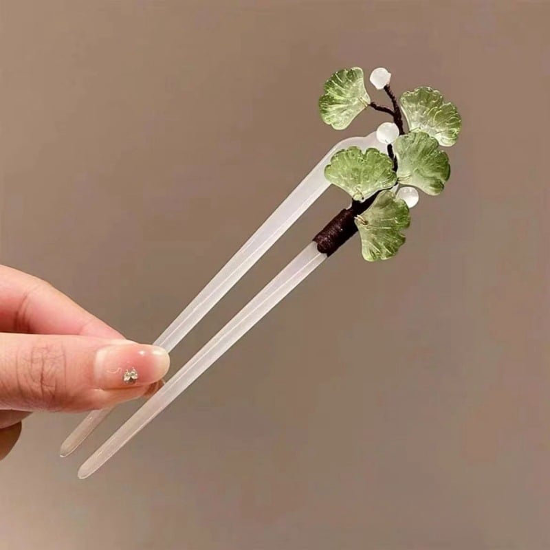 Juukseklemm õie motiiviga - Uus hiina stiil, naiste juukseaksessuaar, plastik/resiin, lillekujundus, eraldi pakendatud