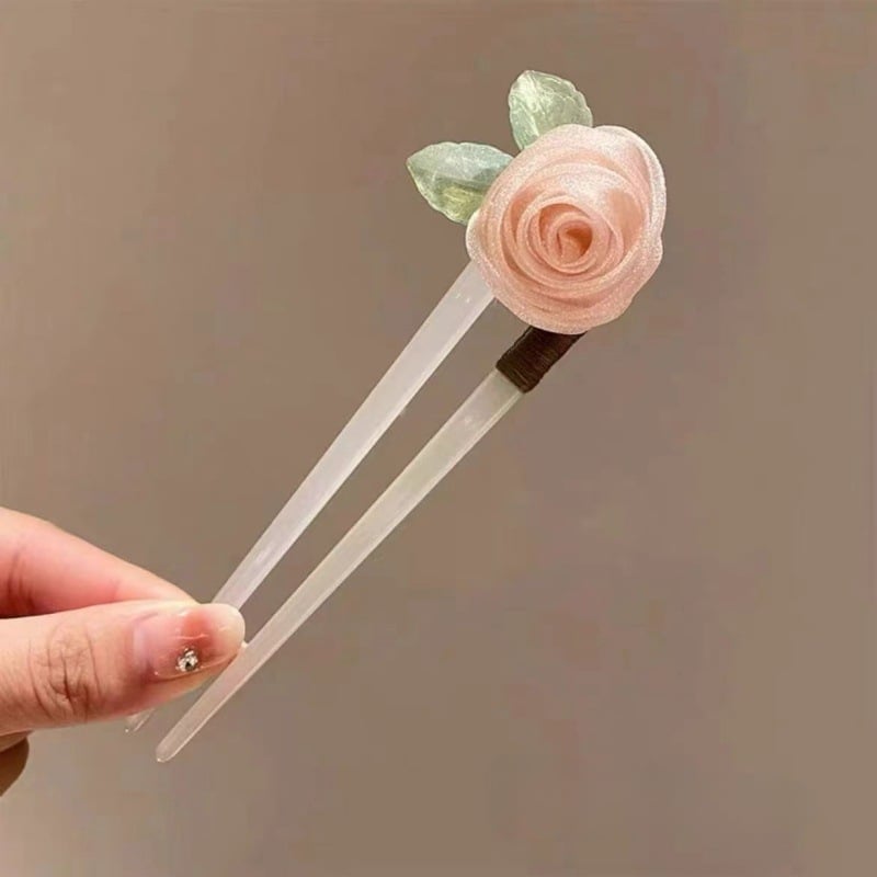 Juukseklemm õie motiiviga - Uus hiina stiil, naiste juukseaksessuaar, plastik/resiin, lillekujundus, eraldi pakendatud