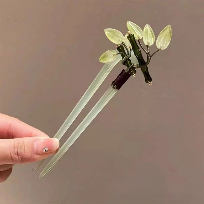 Juukseklemm õie motiiviga - Uus hiina stiil, naiste juukseaksessuaar, plastik/resiin, lillekujundus, eraldi pakendatud