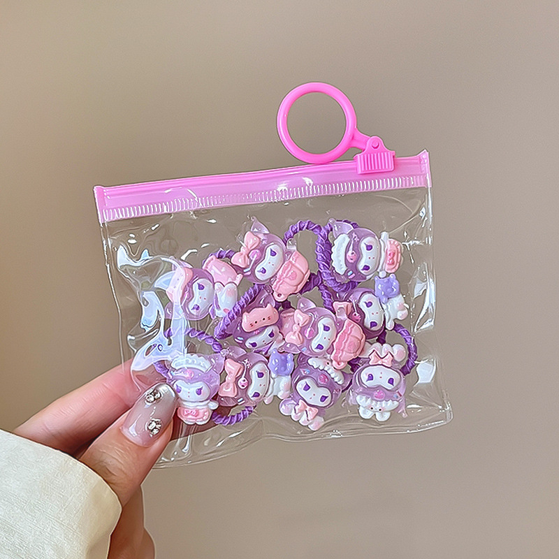 Kuromi gumice za kosu, crtani likovi, set 10 kom., ručno izrađene, plast/smola, za djecu