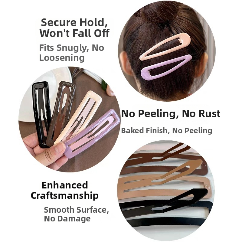 Kovový BB klip do vlasov Cold Beauty, jednoduchý štýl, lakovaný povrch pečením, dámsky doplnok, jar 2023