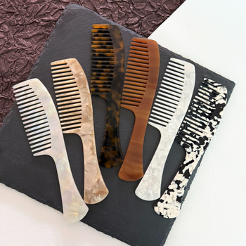 Fu fuji Гребен за коса от ацетна киселина – унисекс, геометричен стил, гравирана обработка