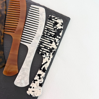 Fu fuji Гребен за коса от ацетна киселина – унисекс, геометричен стил, гравирана обработка