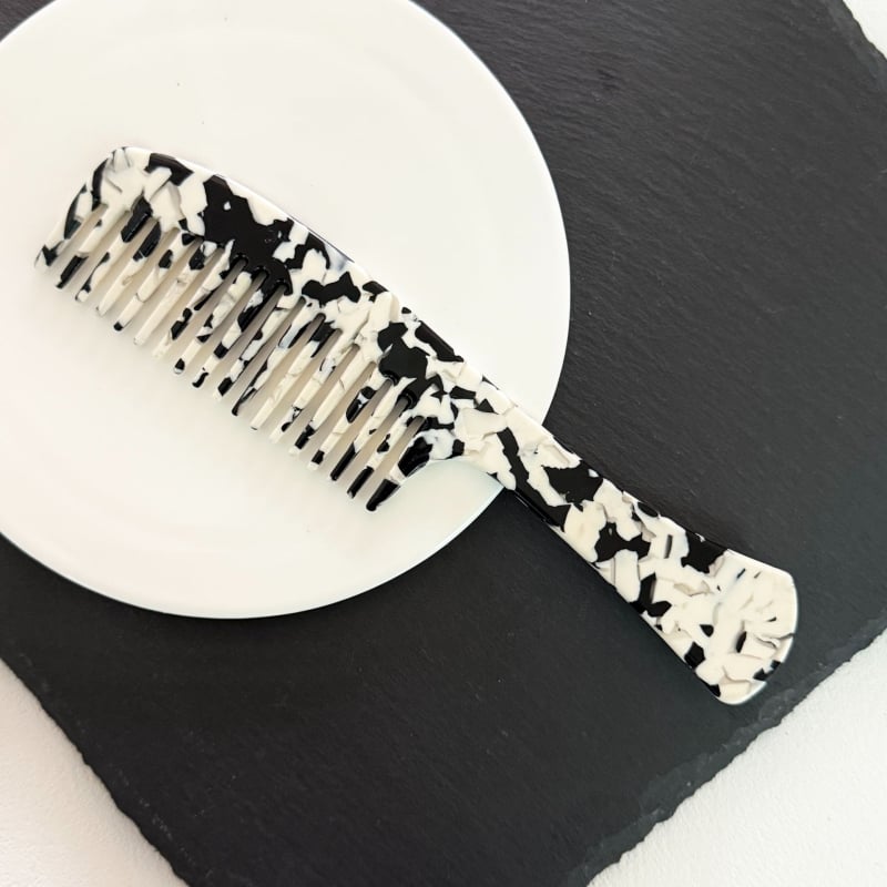 Fu fuji Гребен за коса от ацетна киселина – унисекс, геометричен стил, гравирана обработка