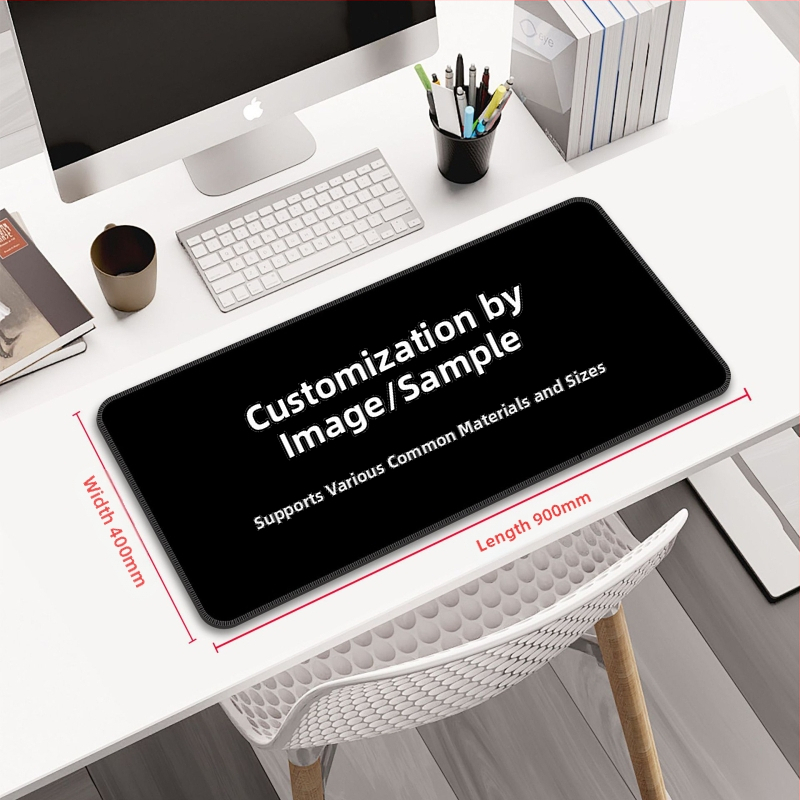 Персонализирана подложка за мишка от гума и кожа, двустранна офисна настолна подложка, печат на лого с топлинен трансфер, OEM обработка