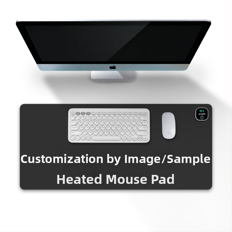 Персонализирана подложка за мишка от гума и кожа, двустранна офисна настолна подложка, печат на лого с топлинен трансфер, OEM обработка