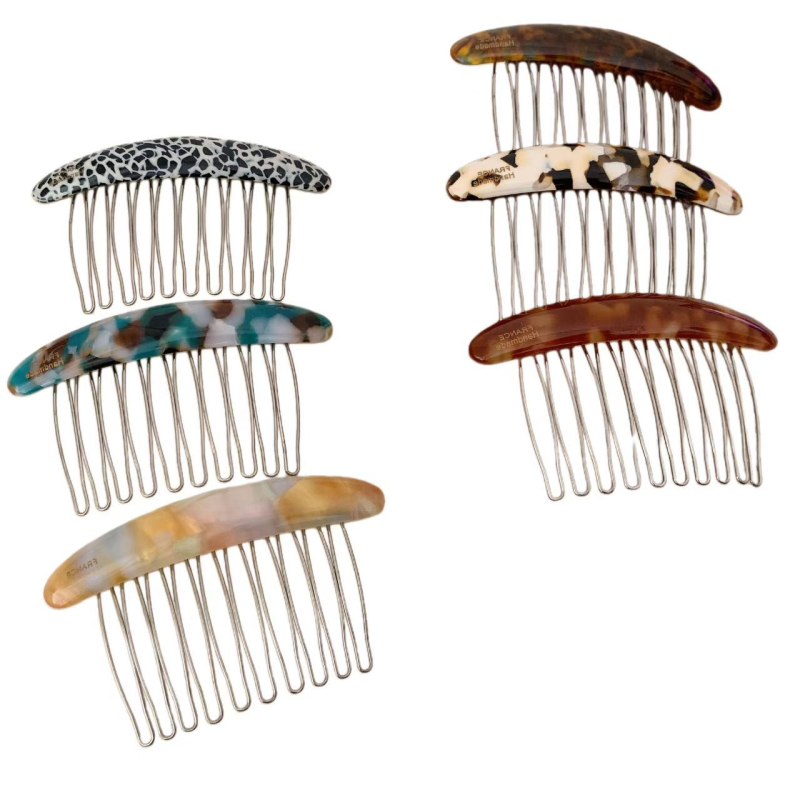 Jiashang ацетатен гребен за коса за жени - прост стил, геометрична форма, аметистен кристал, обработка: печено покритие