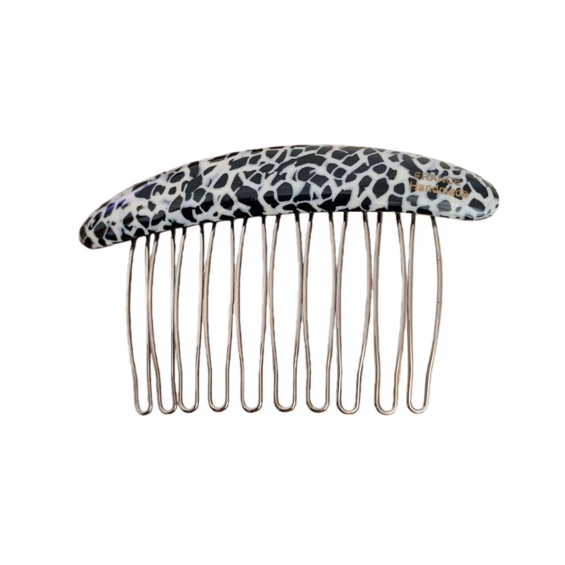 Jiashang ацетатен гребен за коса за жени - прост стил, геометрична форма, аметистен кристал, обработка: печено покритие