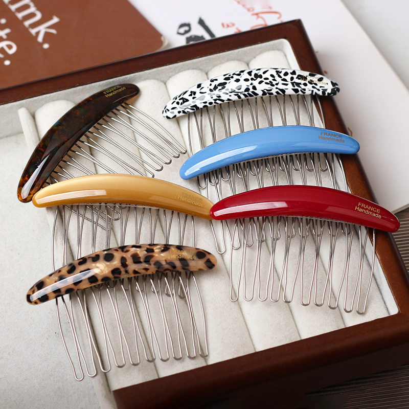 Гребен за коса от ацетат, винтидж стил и дамски дизайн, ръчна изработка, марка Aitong, пакет на едро