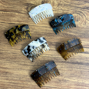 Acetatna geometrijska igla za kosu u korejskom stilu, s kristalima, ručna izrada