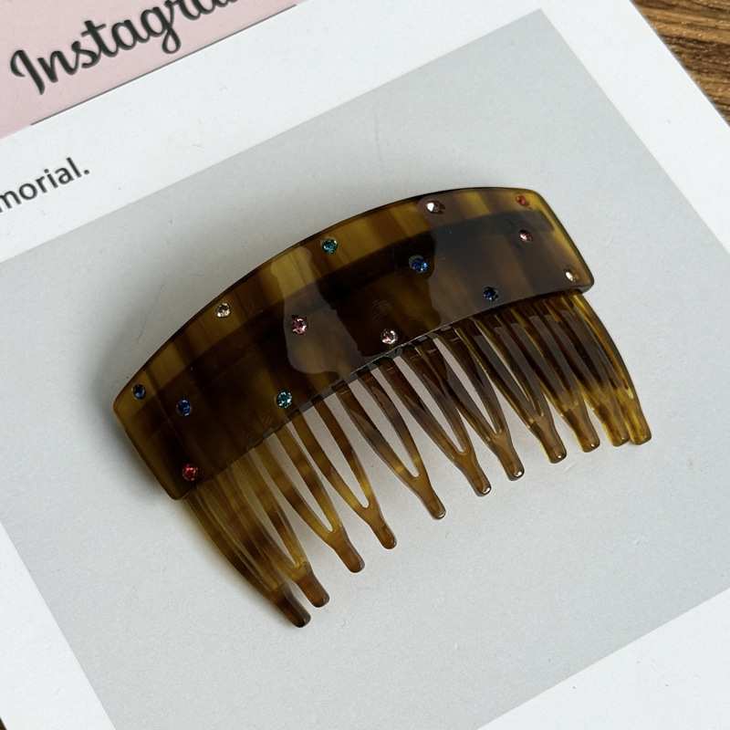 Acetatna geometrijska igla za kosu u korejskom stilu, s kristalima, ručna izrada