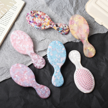 Ацетатен овален гребен за коса, ръчна изработка, женски стил