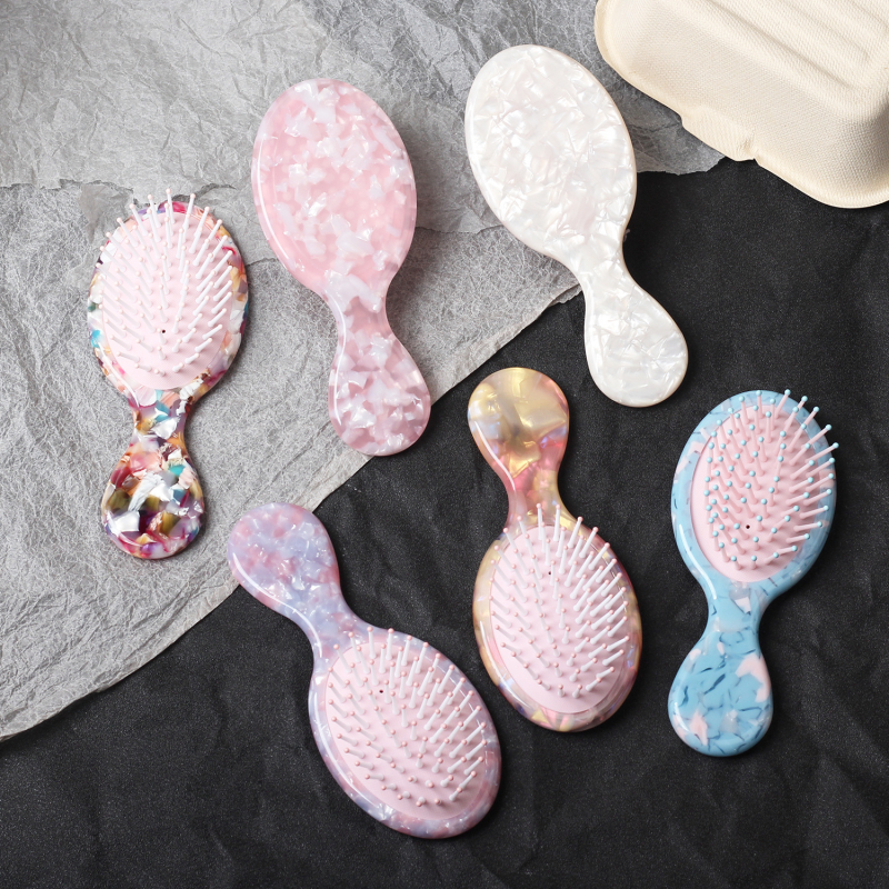 Ацетатен овален гребен за коса, ръчна изработка, женски стил