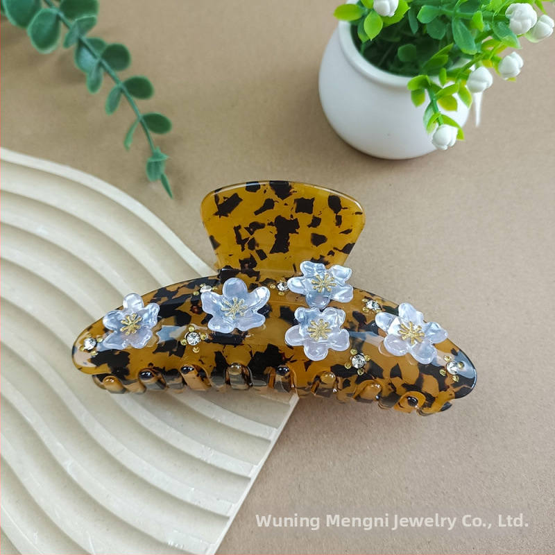 Kosa klipsa ovalna, inspirirana Korejom, s dijamantnim ukrasom, gripper, PVC/PC, originalni dizajn