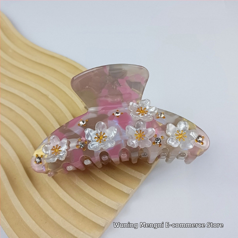 Kosa klipsa ovalna, inspirirana Korejom, s dijamantnim ukrasom, gripper, PVC/PC, originalni dizajn