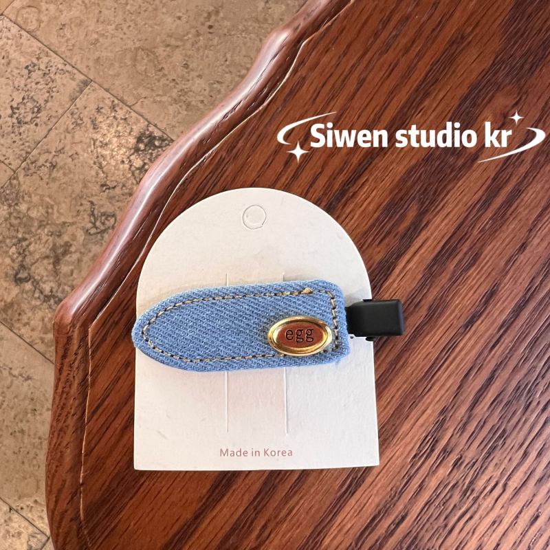 Klip za kosu - ručno izrađeno, bočni klip s Cat Bow, originalni dizajn, denim nadahnut stil, za žene (proljeće 2025)