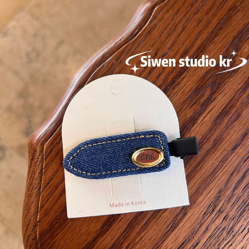 Klip za kosu - ručno izrađeno, bočni klip s Cat Bow, originalni dizajn, denim nadahnut stil, za žene (proljeće 2025)