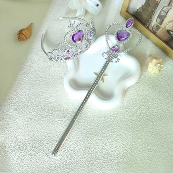 Dječja kruna za glavu u stilu princeze - ručna izrada, plastika/smola, kristalni ukrasi, šifra proizvoda SY261701